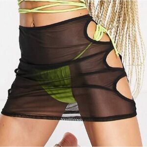 Cut Out Mesh Beach Skirt